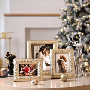 Art by Hannah 6x4 Inch Modern Gold Photo Frame, 4x6 Picture Frames Set of 4